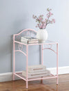 Massi 1-shelf Nightstand with Glass Top Powder Pink - 401152 - Luna Furniture