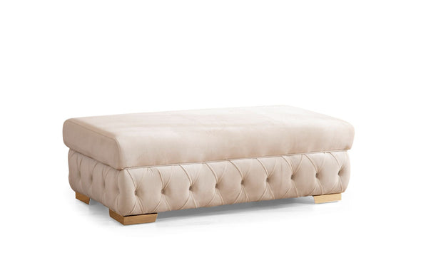 Matilda Ivory Velvet Double Chaise Sectional - MATILDAIVORY-SEC - Luna Furniture