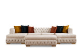 Matilda Ivory Velvet Double Chaise Sectional from Nova Furniture - Luna Furniture