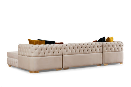 Matilda Ivory Velvet Double Chaise Sectional from Nova Furniture - Luna Furniture