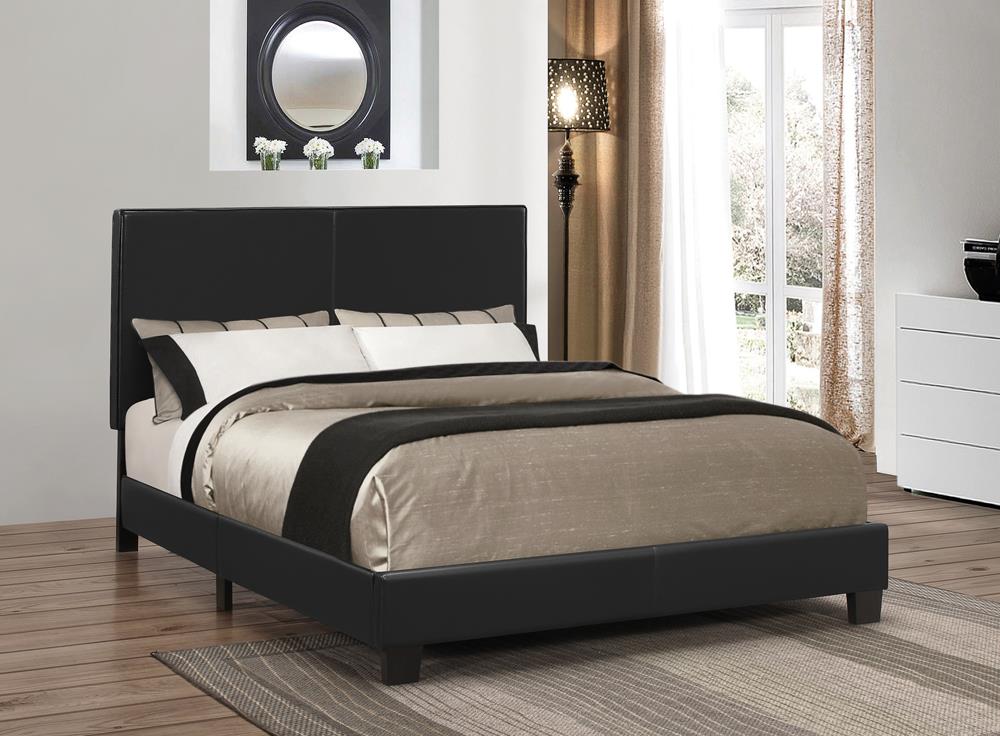 Mauve Bed Upholstered Queen Black - 300558Q - Luna Furniture
