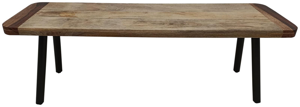 Maverick Natural Mango and Black Rectangular Dining Bench from Coaster - Luna Furniture