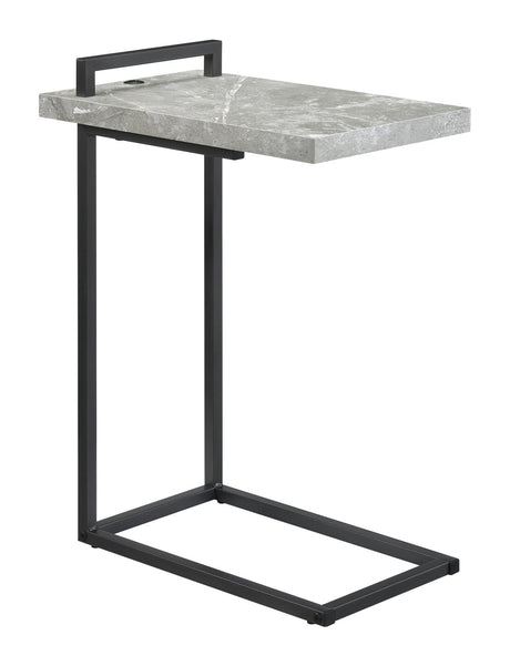 Maxwell C-shaped Accent Table Cement and Gunmetal - 931129 - Luna Furniture