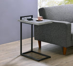 Maxwell C-shaped Accent Table Cement and Gunmetal - 931129 - Luna Furniture