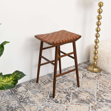 Maya 30" Genuine Leather Stool in Tan from Midinmod - Luna Furniture