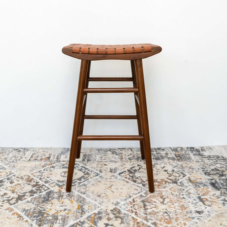 Maya 30" Genuine Leather Stool in Tan from Midinmod - Luna Furniture