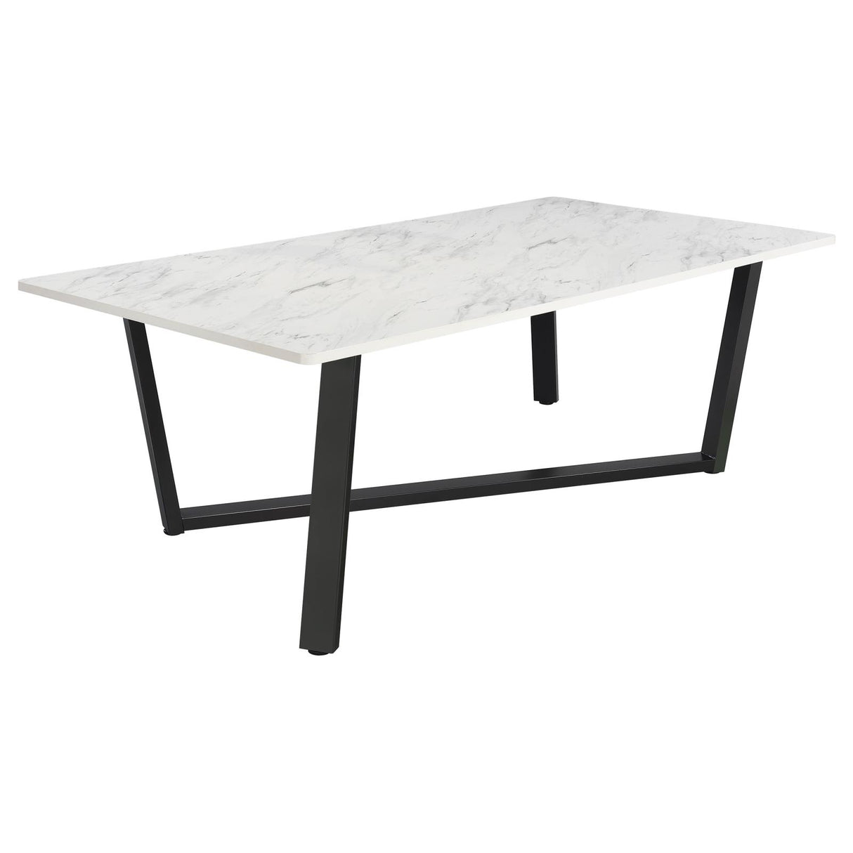 Mayer Gunmetal and White Faux Marble Rectangular Dining Table from Coaster - Luna Furniture