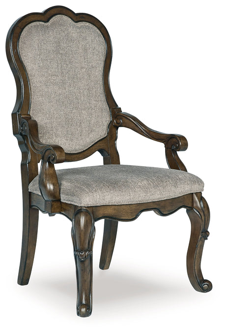 Maylee Dark Brown Dining Arm Chair, Set of 2 - D947-01A - Luna Furniture