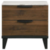 Mays 2-drawer Nightstand Walnut Brown with Faux Marble Top - 215962 - Luna Furniture