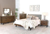 Mays Upholstered Eastern King Platform Bed Walnut Brown and Grey - 215961KE - Luna Furniture