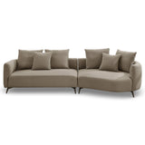 McKenzie Mid-century Modern Boucle Sectional Sofa Ivory / Left - AFC01861 - Luna Furniture