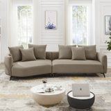 McKenzie Mid-century Modern Boucle Sectional Sofa Ivory / Right - AFC01863 - Luna Furniture