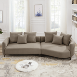 McKenzie Mid-century Modern Boucle Sectional Sofa Mocha / Left - AFC01862 - Luna Furniture