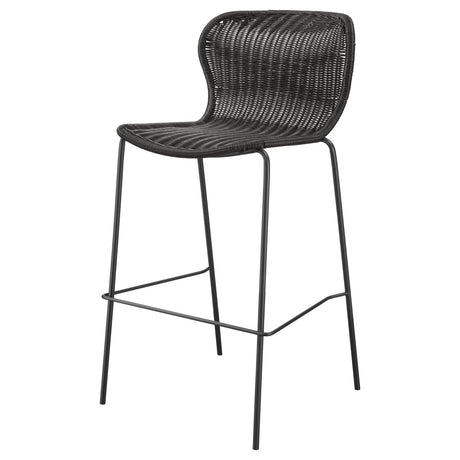 McKinley Brown and Sandy Black Upholstered Bar Stools with Footrest, Set of 2 from Coaster - Luna Furniture