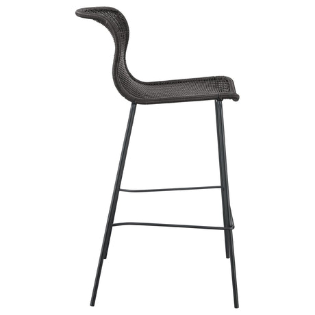 McKinley Brown and Sandy Black Upholstered Bar Stools with Footrest, Set of 2 from Coaster - Luna Furniture