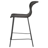 McKinley Brown and Sandy Black Upholstered Counter Height Stools with Footrest, Set of 2 from Coaster - Luna Furniture
