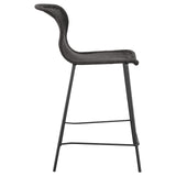 McKinley Brown and Sandy Black Upholstered Counter Height Stools with Footrest, Set of 2 from Coaster - Luna Furniture