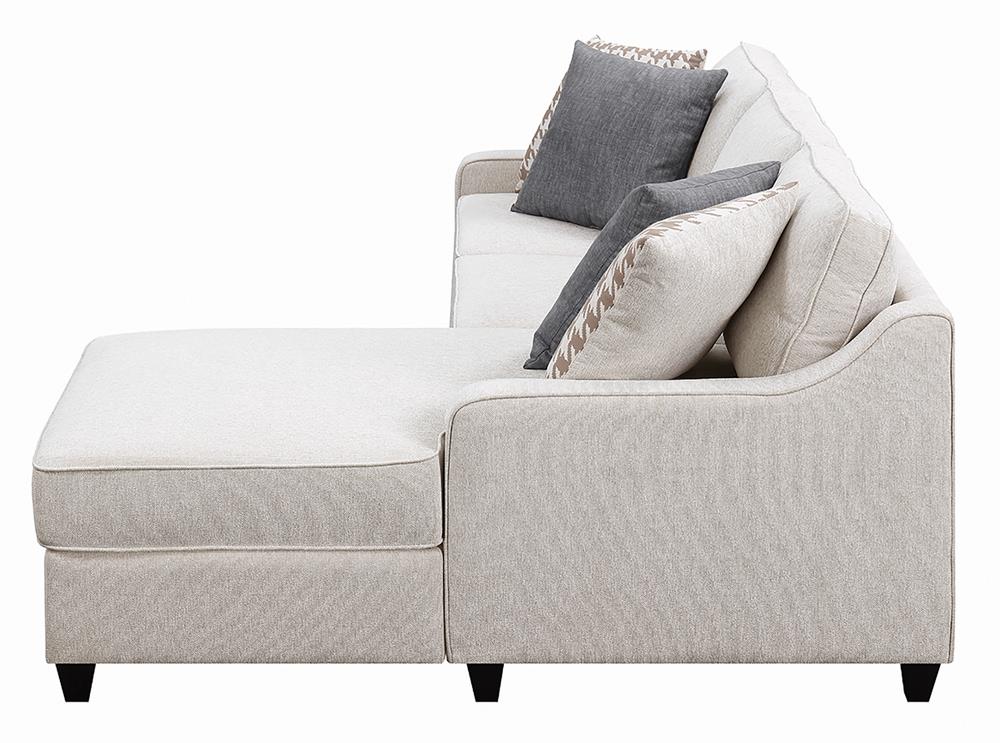Mcloughlin Platinum Upholstered Sectional from Coaster - Luna Furniture