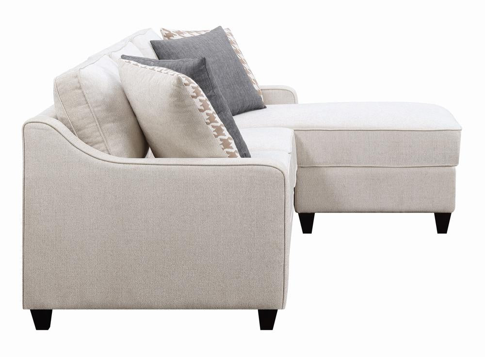 Mcloughlin Platinum Upholstered Sectional from Coaster - Luna Furniture