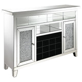 Melinda 2-Door Wine Cabinet with Lighting Mirror from Coaster - Luna Furniture