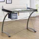 Melo Champagne 3-Drawer Drafting Desk from Coaster - Luna Furniture