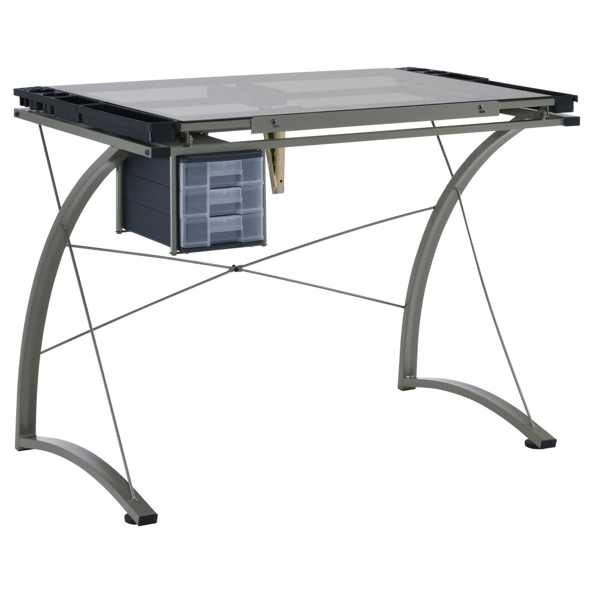 Melo Drafting Desk with 3-drawer Champagne - 800986 - Luna Furniture