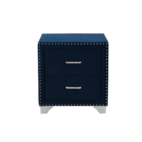 Melody Pacific Blue Upholstered 2-Drawer Nightstand from Coaster - Luna Furniture