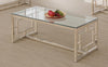 Merced Rectangle Glass Top Coffee Table Nickel - 703738 - Luna Furniture