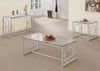 Merced Rectangle Glass Top Coffee Table Nickel - 703738 - Luna Furniture