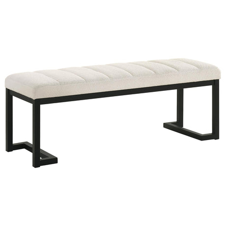 Mesa Upholstered Entryway Accent Bench Vanilla - 907514 - Luna Furniture