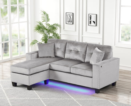 Messi Grey Reversible Sofa Chaise from Happy Homes - Luna Furniture
