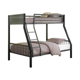 Meyers Twin over Full Metal Bunk Bed Black and Gunmetal - 460391 - Luna Furniture