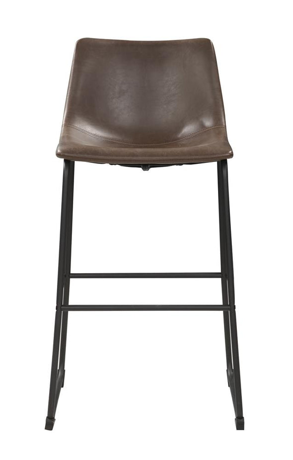Michelle Armless Bar Stools Two-tone Brown and Black (Set of 2) - 102536 - Luna Furniture