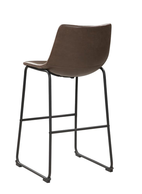 Michelle Two-tone Brown and Black Armless Bar Stools, Set of 2 from Coaster - Luna Furniture