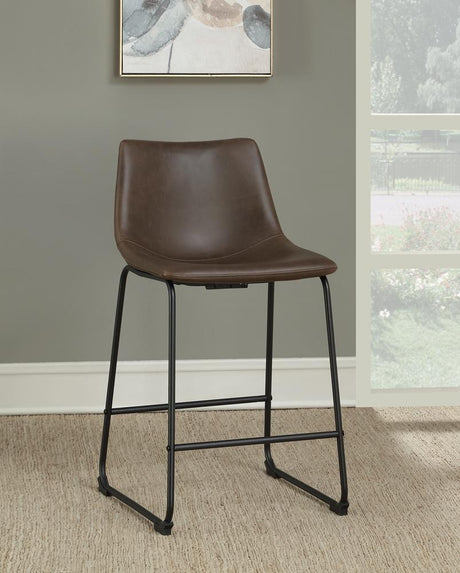 Michelle Armless Counter Height Stools Two-tone Brown and Black (Set of 2) - 102535 - Luna Furniture