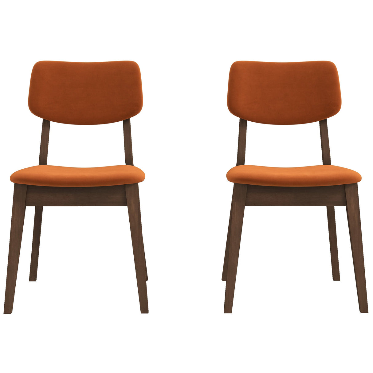 Mid-Century Modern Velvet Solid Back Side Chair (Set of 2) Teal Blue Velvet - AFC01831 - Luna Furniture