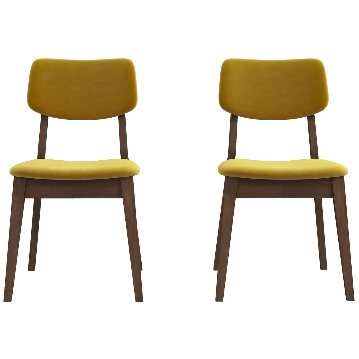 Mid-Century Modern Velvet Solid Back Side Chair (Set of 2) Teal Blue Velvet - AFC01831 - Luna Furniture