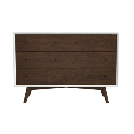 Mid Century Modern White Dresser 6 Drawer from Midinmod - Luna Furniture