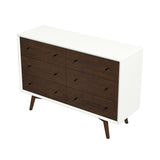 Mid Century Modern White Dresser 6 Drawer - AFC00065 - Luna Furniture