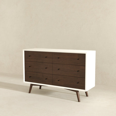 Mid Century Modern White Dresser 6 Drawer from Midinmod - Luna Furniture