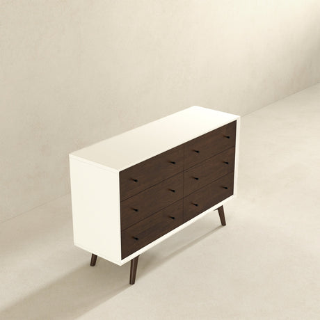 Mid Century Modern White Dresser 6 Drawer from Midinmod - Luna Furniture