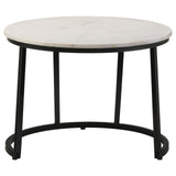 Miguel Round Accent Table with Marble Top White and Black - 931227 - Luna Furniture