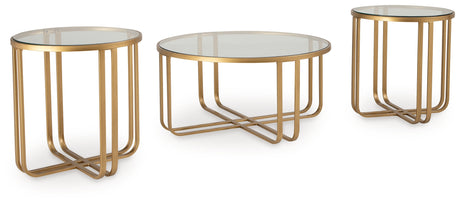 Milloton Gold Table (Set of 3) - T398-13 - Luna Furniture