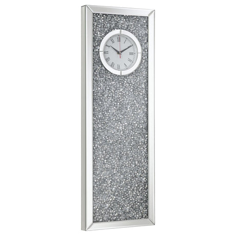 Minette Crystal Inlay Rectangle Clock Mirror - 991033 - Luna Furniture