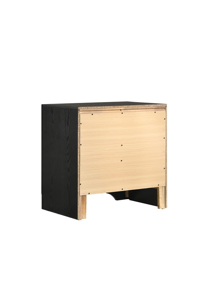 Miranda Black 2-Drawer Nightstand from Coaster - Luna Furniture