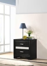 Miranda Black 2-Drawer Nightstand from Coaster - Luna Furniture