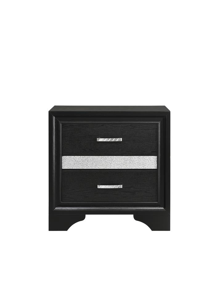 Miranda Black 2-Drawer Nightstand from Coaster - Luna Furniture