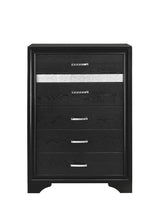 Miranda Black and Rhinestone 5-Drawer Chest from Coaster - Luna Furniture