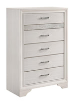 Miranda 5-drawer Chest White and Rhinestone - 205115 - Luna Furniture