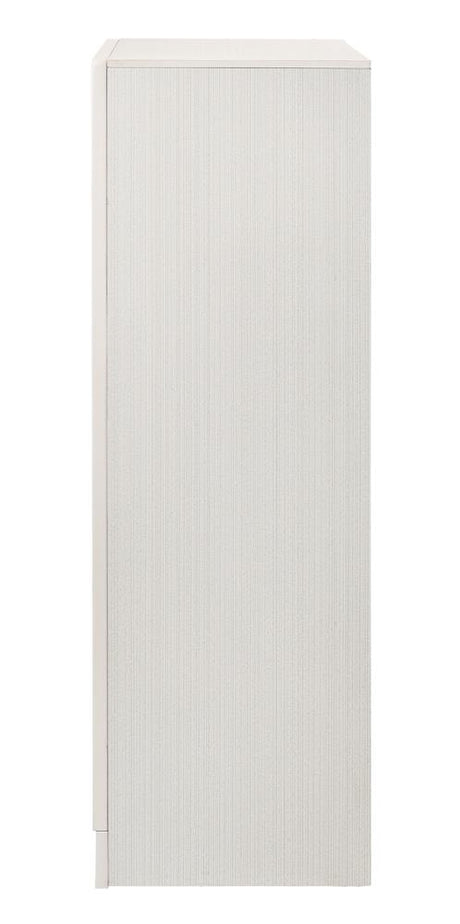 Miranda White and Rhinestone 5-Drawer Chest from Coaster - Luna Furniture